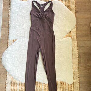 Forever 21 Brown Racerback Twist-Front Jumpsuit – Size Small